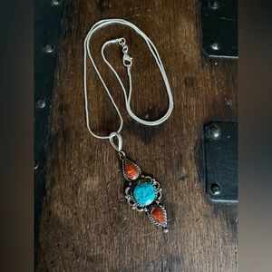 Turquoise & Coral Necklace